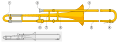 Scheme of a slide trombone